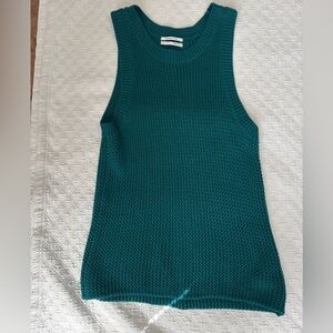 Anthropologie Sleeveless Sweater Knit Tank Top in Teal Size M